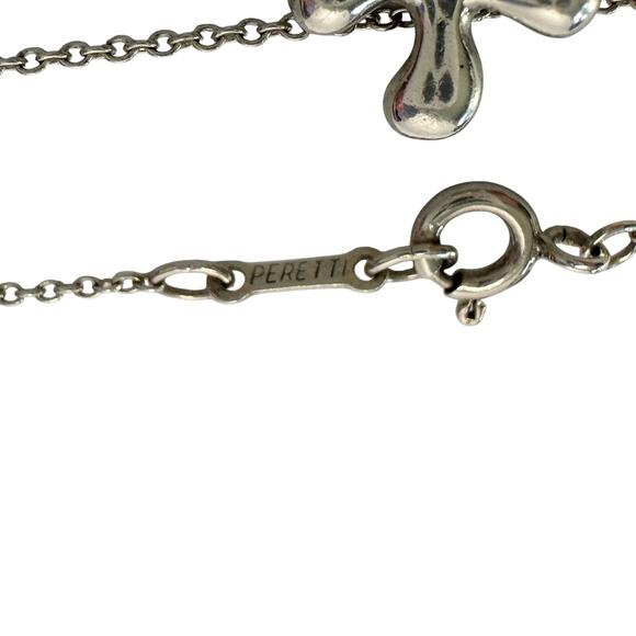 Tiffany and Co Elsa Peretti Cross Pendant Necklace in Sterling Silver (16") - Picture 11 of 14